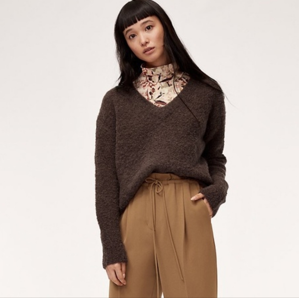 Wilfred Brown V-Neck Sweater